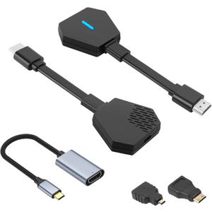 Wireless HDMI Transmitter and Receiver 4K@30Hz(165Ft) 5G Wireless HDMI Adapter Kit for PC, Laptop,TV Box, to TV, Monitor, Projector Black
