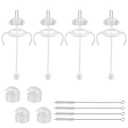 Straw Cup Conversion Kit for Pigeon Bottles，Glass Baby Bottle Transition Kit with Weighted Straw, Soft Straw Nipples & EasyGrip Handle, 8m+, 4Pack