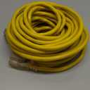 POWGRN 50 ft 12/3 Outdoor Extension Cord Waterproof Heavy Duty with Lighted Indicator End 12 Gauge 3 Prong, Flexible Cold-Resistant Long Power Cord Outside, 15Amp 1875W SJTW Yellow ETL Listed