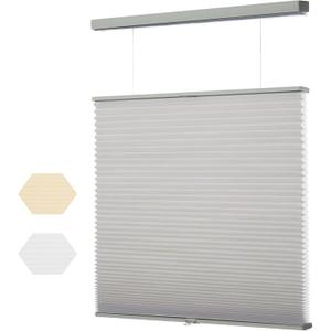 MYshade Top Down Bottom Up（TDBU） Cellular Shades, 1.5 inch Cordless Light Filtering Honeycomb Pleated Blinds for Windows Home Bedroom Office, Light Control, Thermal Insulated, 36" W x 72" H, Gray