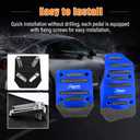 Ziciner 3PCS Non-Slip Car Pedal Pads, Manual Gearbox Gas Pedal Brake Pedal Cover, Aluminum Alloy Brake Gas Clutch Pedal Kits, Universal Replacement Accessories for Car SUV ATV (Blue&Manual)