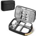 Travelkin Large Cord Organizer Travel, Electronic Organizer Travel Case, Expandable Cable Organizer Bag For Cords, Chargers Phone, Usbs, Tablet (Up to 10"), SD Card (Black)