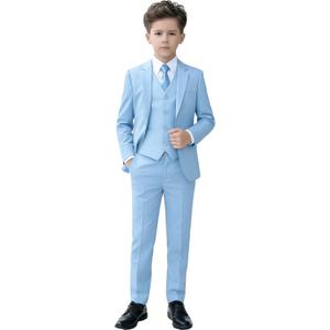 YuanLu Boys Suit for Kids Tuxedo Wedding Ring Bearer Outfit, 5 Piece Boy Slim Fit Formal Suits with Adjustable Waist 6Y