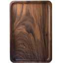 Winterworm Rustic Walnut Wooden Tray Solid Wood Serving Tray Square Rectangle Platter Tea Tray Coffee Table Tray (Rectangle Large (13x9x0.8inch))