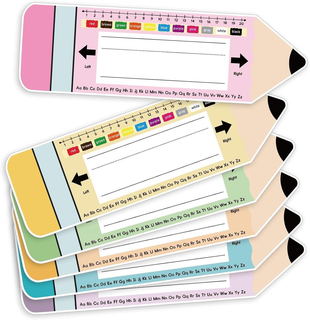36 Pcs Pastel Desk Name Tags for Classroom 14 x 4'' Student Name Plates for Desk Pencil Nameplates for Teacher Student Labels Tags for Back to School First Day of School Party Supplies, 14.17 x 3.94 inches