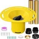 Freestanding Tub Drain Kit, Freestanding Bathtub Rough-in Kit, Nickel-Plated Brass & ABS Adapter, Fits 1-1/2" Threaded Male & Female Drains, Dual Leak-Proof, Fits All Freestanding Tubs, 1 Pack