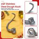 Stainless Steel Spiral Dough Hook for 6QT KitchenAid Bowl-Lift Stand Mixers – Dishwasher Safe Replacement Attachment