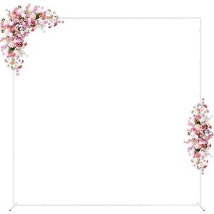 Wokceer Wedding Arch Backdrop Stand Square 7.2 x 7.2 FT White Metal Backdrop Stand Balloon Arch Frame for Wedding Birthday Party Garden Arbor Anniversary Event Decor