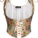 Scarlet Darkness Women's Renaissance Corset Floral Underbust Corset Tops Vintage Boned Corset Belt (14)