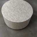 Linon Gold Capiz Mosaic Kiro Coffee Table, 30 in x 30 in x 17 in