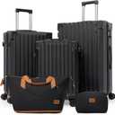 Luggage Sets 5 PieceHardside Luggage with Spinner Wheels, Lightweight ABS Hard Shell Travel Luggage with TSA Lock for Family Trips, Business,Vacation