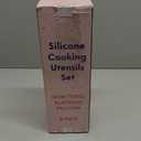 Non-Toxic Platinum Silicone Kitchen Utensil Set of 2  Non-Scratch Cooking Spoon & Spatula, 100% Plastic Free, Stainless Steel Core, Heat Resistant 500F, Beige