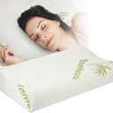 iMounTEK Bed Pillow Rayon derived from Bamboo Memory Foam Pillow, Sleep Pillow Contoured Orthopedic Pillow Soft Neck Support Breath Pillow(M)