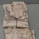Silk Pajamas for Women Short Sleeve Sleepwear Soft Button Down Loungewear 2 Piece Satin Pjs Shorts Set Small (Champagne)