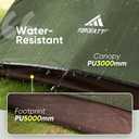 Forceatt 4 Person Camping Tent, Professional Waterproof & Windproof. Lightweight Backpacking Tent Suitable for Camping, Hiking, Outdoor, Mountaineering and Travel (Dark green)