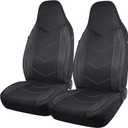 PIC AUTO High Back Front Car Seat Covers - Sports Carbon Fiber Mesh Design Seat Covers, Universal Fit, Airbag Compatible (Black)