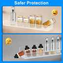Clear Acrylic Spice Rack Wall Mounted 15 inch Floating Shelf with Removable End Guards for Kitchen Cabinet Door Cupboard Bathroom Holds Jars Nail Polish Books Toiletries (4 PCS)