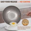 Titanium Wok Pan with Lid 12" Non-Toxic PFAS-Free Woks & Stir-fry Pans, Tri-Ply Titanium & Stainless Steel, Induction & Dishwasher Safe