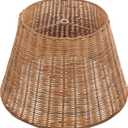 Aspen Creative 32989, Empire Natural Rattan Spider Shade, 9" Top x 14" Bottom x 9-1/2" Slant