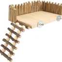 Hamster Climbing, Wooden Hamster Climbing Small Pet Climbing Toy with NaturalLog Material for Pets to Rest Play (Screw Type)