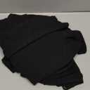 WDIRARA Women's Swiss Dots Lace Trim Blouse V Neck Long Sleeve Top (X-Large, Black)