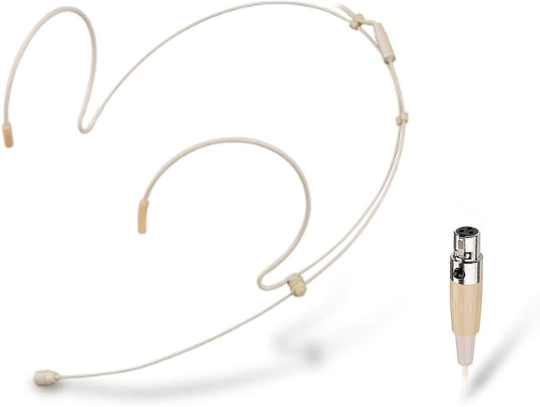 Headset Microphone Double Over Ear Earset Over Ear Headworn Mic Compatible with AKG Wireless System Bodypack Transmitter with 1.2m Cable Windscreen Mini XLR 3 Pin TA3F Plug