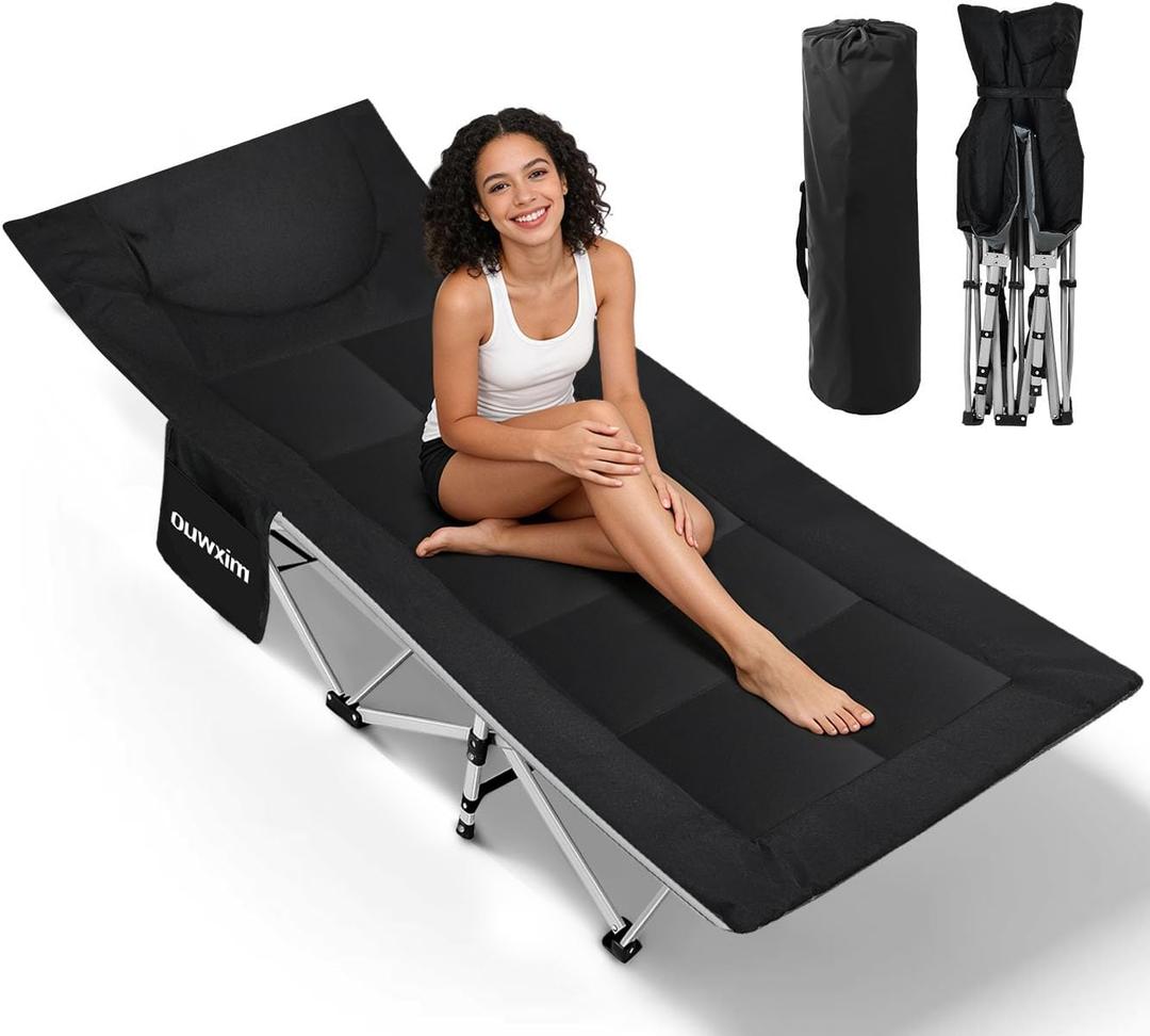Camping cots for Adults,Cots for Sleeping,Cushion and Pillow, Camping Tent cot,High Weight Capacity, Compact Storage,with Carry Bag,Ideal for Outdoor Camping, Office use,Napping, Beach Trips