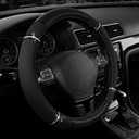 Road Comfort Leather Steering Wheel Cover  Premium Anti-Slip Car Steering Wheel Grip Cover  Universal Fit for 14.515 Cars, Trucks & SUVs - Black