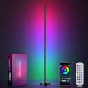 Corner Floor Lamp, LED Corner Lamp with App and Remote Control, RGBICW 16 Million DIY Colors & 68+ Scene, Music Sync, Color Changing Smart Ambient Light for Living Rooms, Bedrooms, and Gaming Rooms