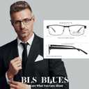 BLS Businessman Rectangular Reading Glasses - Professional Durable Readers - Blue-Light Blocking Lenses