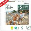 Eco by Naty Pull Ups - Hypoallergenic and Chemical-Free Training Pants, Highly Absorbent and Eco Friendly Pull Ups for Boys and Girls - Size (5) 3T-4T (26-40 lbs) – 80 Count