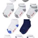 Hanes unisex-baby And Toddler Socks, Non-slip Grip Ankle Socks, Boys' and Girls', Multipacks (2-3T, White/Grey/Navy - 10 Pack)