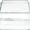 Small 1-QT Square Tempered Glass Casserole Dish with Lid, Mini Clear Glass Casserole Cookware with Glass Lid