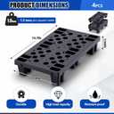 4 Pcs Plastic Pallets for Basement Storage Nestable Moisture Waterproof Lightweight Floor Pallets with Breathable Grid for Indoor Outdoor Supermarket Warehouse (19.6 x 11.8 x 3.9 Inch,Black)