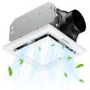 FASDUNT 2-in-1 Bathroom Exhaust Fan with Light, 1.0 Sones &110 CFM Upgraded Ventilation Fan Powerful Ventilation & Ultra Quiet, Suitable for Bathrooms, Shower, Office, Restroom