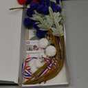 Red White and Blue Artificial Flower Arrangement 12 Stems with American Flag, 4th of July Table Decorations Centerpiece for Patriotic Home Decor, Independence Day Party, Memorial Day Decor
