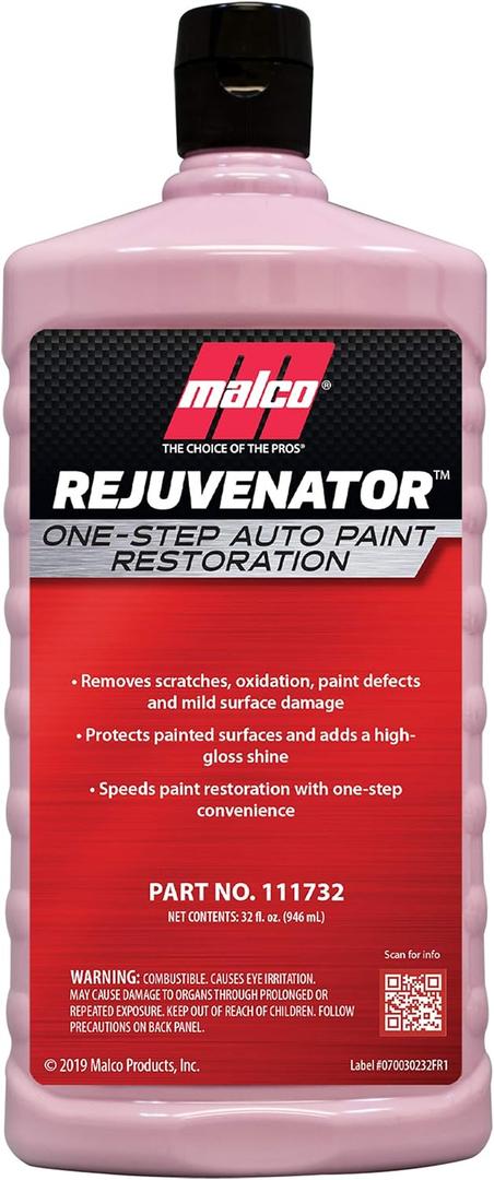 Malco Paint Rejuvenator - One Step Automotive Paint Restoration/Clear Coat Scratch and Swirl Remover/Re-Shine Old, Aged Paint to Look New / 32 Fl Oz (111732) (1 Quart (Pack of 1))