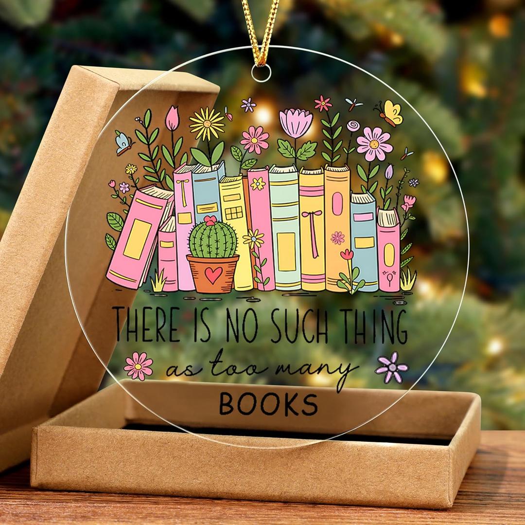 2 x Book Ornament, Book Lovers Gifts, Books Club Themed Reading Gifts, The Librarians, Bookish, Readers, Book Club Gift Idea