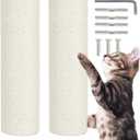 PowerKing Thick Natural Sisal Replacement Scratching Post,15.7" Length, 4.5" Thick, 2Pcs M8 Cat Scratch Post Refill Poles, Ideal for Refurbishment, Includes Screws, White