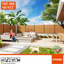 201 Stainless Steel 4FT Privacy Screen Outdoor Fence Post for Wood Slats, Concrete Install Wooden Privacy Fence Panel PostEnd Post Matte Black 2Pack