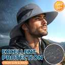PFFY Sun Hats for Men Women Wide Brim Bucket Hat UPF 50+ Outdoor Beach Hiking Fishing Hat (Green)