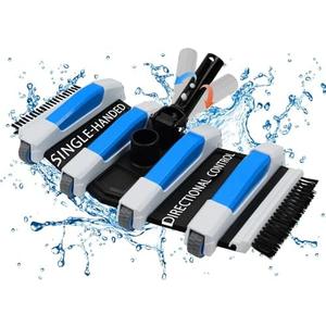 Enhanced Pool Vacuum Head with Direction-Control Swivel Handle Pool Brush Head with Wheels for Vinyl Liner Professional Weighted Pool Vac Cleaner for Inground & Above Ground Pool - Blue