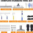 Epoxy Flooring Tool Kit, 20" Spiked Roller, 18" Gauge Rake, 9" Spiked Roller, 9" Floor Brush, 4" Detail Brush, Spike Shoes, Gloves & Extension Pole for Self Leveling Cement