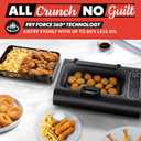 Gourmia Smokeless Indoor Grill - Air Fryer Combo with Smoke Extractor, 5 Cooking Presets, Grill, Air Fry, Roast, Bake, Dehydrate, Countertop Cooker, Glass Lid