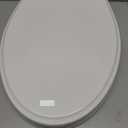Hibbent Premium Elongated Toilet Seat with Quiet Close, One-Click to Quick Release, Installation Non-Slip Seat Bumpers, Slow Toilet Seat and Cover, Cleaning-White Color