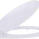 Standard Wood Toilet Seat, White - 17 Inch - Fits All Standard Size Fixtures - Easy to Install Fantasia by Achim Home Decor