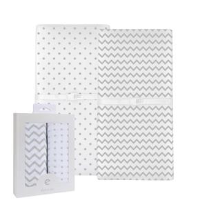 Changing Pad Cover 2 Pack - Baby Changing Pad Cover with 100% Jersey Cotton - Changing Pad Covers for Girls and Boys, Newborn Essentials (Grey Chevron and Polka Dots)