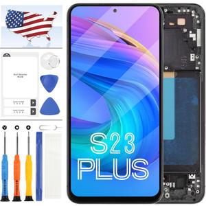 TFT for Samsung Galaxy S23+ Plus 5G Screen Replacement,for Samsung S23 Plus S916 LCD Screen SM-S916U S916A S916W LCD Display Touch Digitizer Assembly with Frame [US Version,No Fingerprint] (Black)