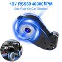 12V Powered Wheels Motor Gearbox Replacement 2 Pcs RS550 40000RPM High Speed Upgrade Set Compatible with Most Ride On Toys, Kids Electric Cars for Powered Wheels Replacement Parts