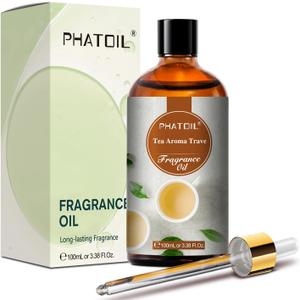 PHATOIL Tea Aroma Travel Fragrance Oils for Aromatherapy, 3.38FL.OZ Diffuser Oils for Home, Perfect for Aromatherapy, Humidifiers, Yoga, DIY Candle and Soap Making - 100ml